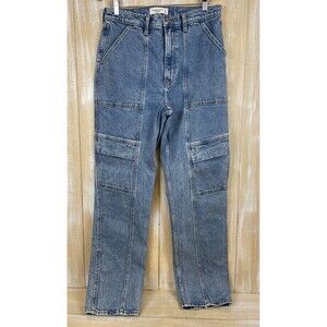 Abercrombie & Fitch The 90’s Straight Ultra High Rise Cargo Jeans 31/12L